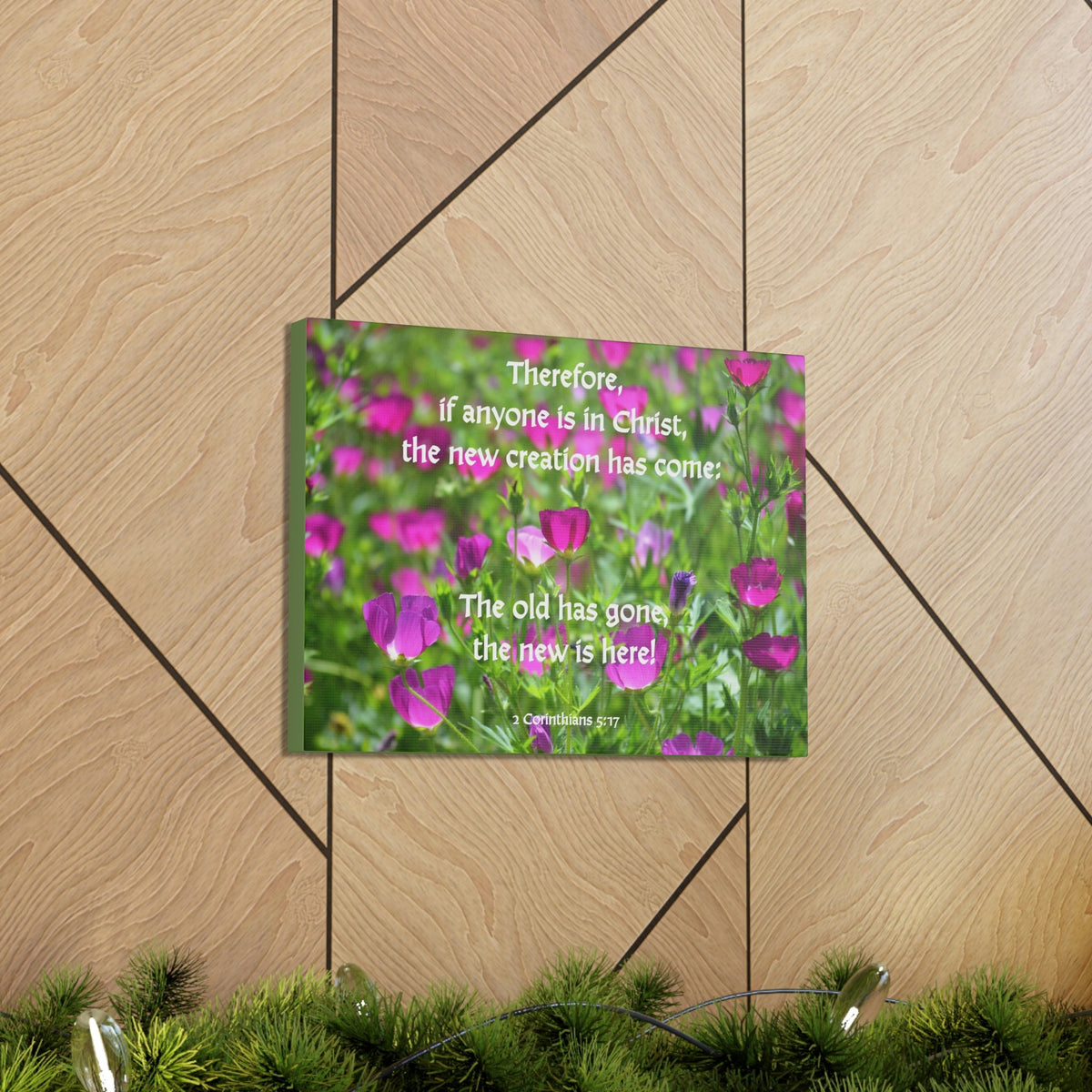 Scripture Walls Anyone in Christ 2 Corinthians 5:17 Flowers Christian Wall Art Bible Verse Print Ready to Hang Unframed-Express Your Love Gifts