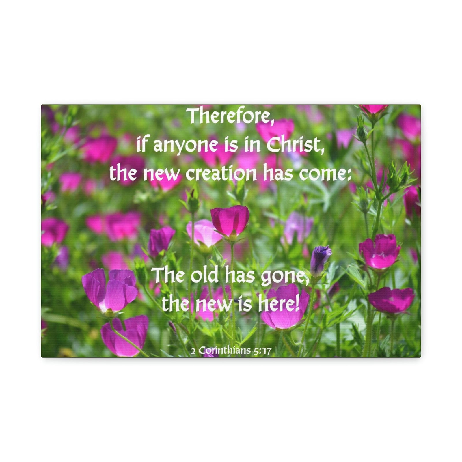 Scripture Walls Anyone in Christ 2 Corinthians 5:17 Flowers Christian Wall Art Bible Verse Print Ready to Hang Unframed-Express Your Love Gifts