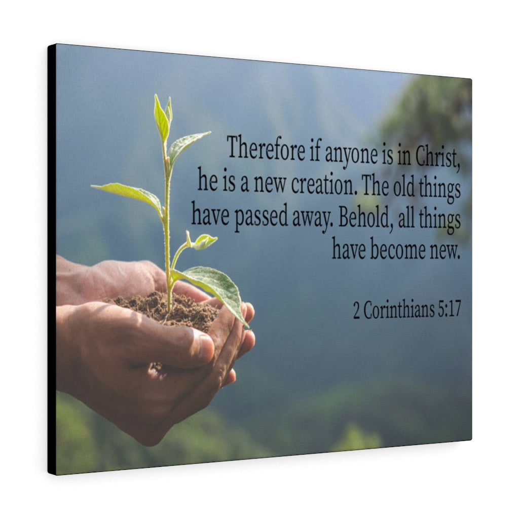 Scripture Walls Anyone is a New Creation 2 Corinthians 5:17 Bible Verse Canvas Christian Wall Art Ready to Hang Unframed-Express Your Love Gifts