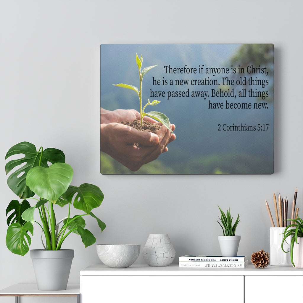 Scripture Walls Anyone is a New Creation 2 Corinthians 5:17 Bible Verse Canvas Christian Wall Art Ready to Hang Unframed-Express Your Love Gifts