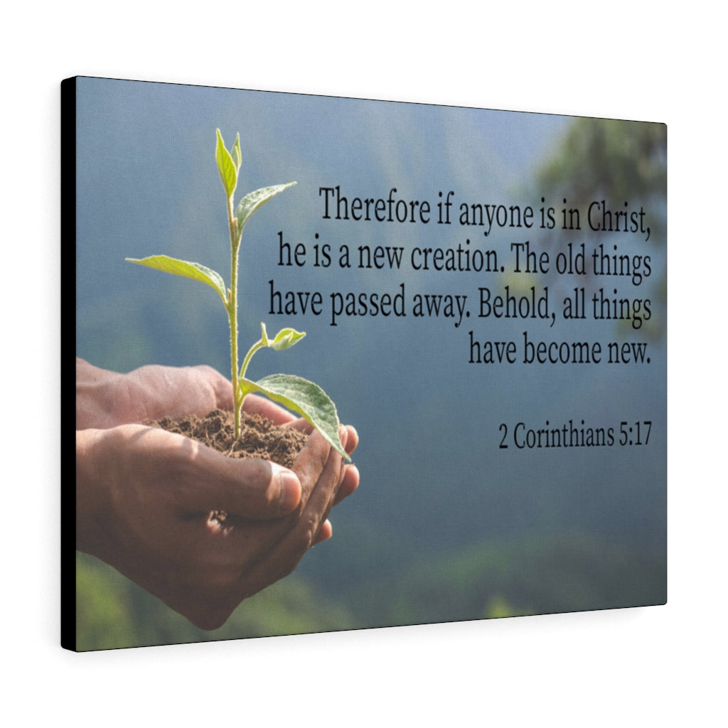 Scripture Walls Anyone is a New Creation 2 Corinthians 5:17 Bible Verse Canvas Christian Wall Art Ready to Hang Unframed-Express Your Love Gifts