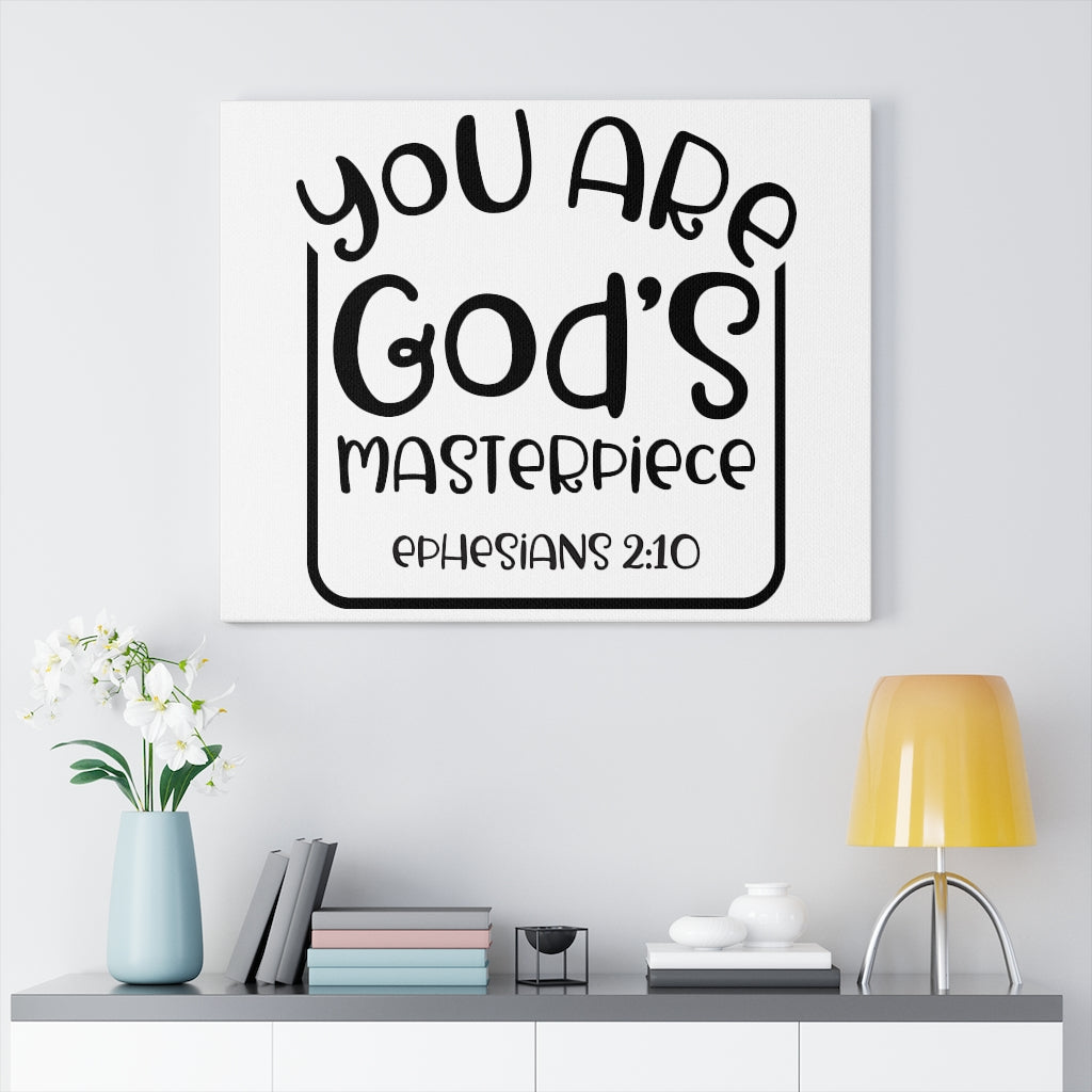 Scripture Walls Are God's Masterpiece Ephesians 2:10 Bible Verse Canvas Christian Wall Art Ready to Hang Unframed-Express Your Love Gifts