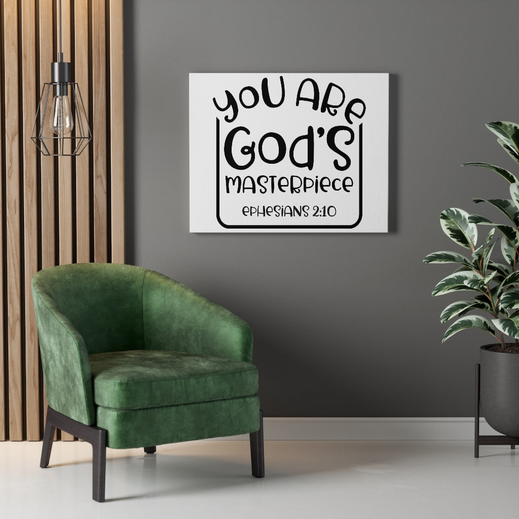 Scripture Walls Are God's Masterpiece Ephesians 2:10 Bible Verse Canvas Christian Wall Art Ready to Hang Unframed-Express Your Love Gifts