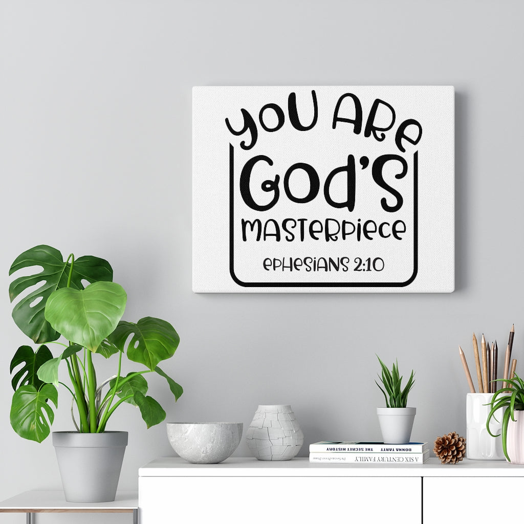 Scripture Walls Are God's Masterpiece Ephesians 2:10 Bible Verse Canvas Christian Wall Art Ready to Hang Unframed-Express Your Love Gifts