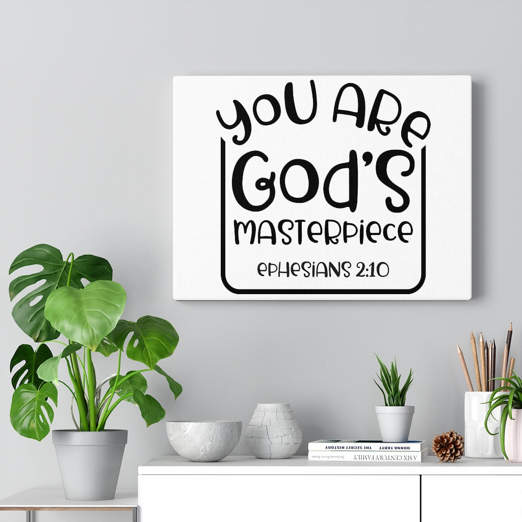 Scripture Walls Are God's Masterpiece Ephesians 2:10 Bible Verse Canvas Christian Wall Art Ready to Hang Unframed-Express Your Love Gifts