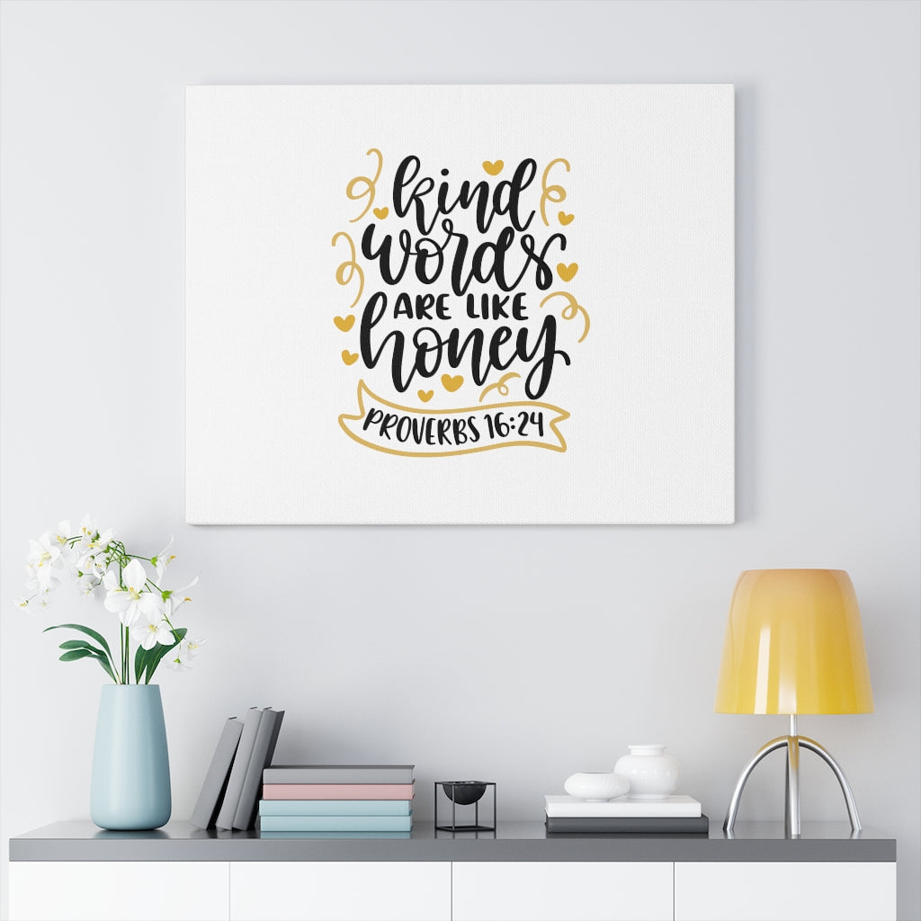Scripture Walls Are Like Honey Proverbs 16:24 Bible Verse Canvas Christian Wall Art Ready to Hang Unframed-Express Your Love Gifts
