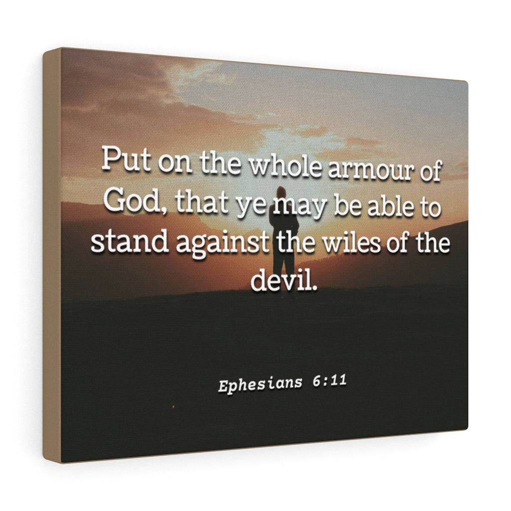 Scripture Walls Armour Of God Ephesians 6:11 Bible Verse Canvas Christian Wall Art Ready to Hang Unframed-Express Your Love Gifts