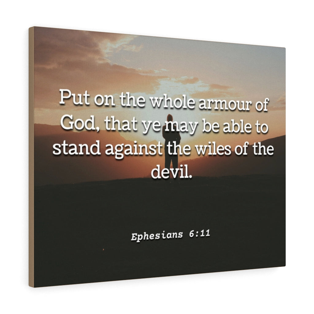 Scripture Walls Armour Of God Ephesians 6:11 Bible Verse Canvas Christian Wall Art Ready to Hang Unframed-Express Your Love Gifts
