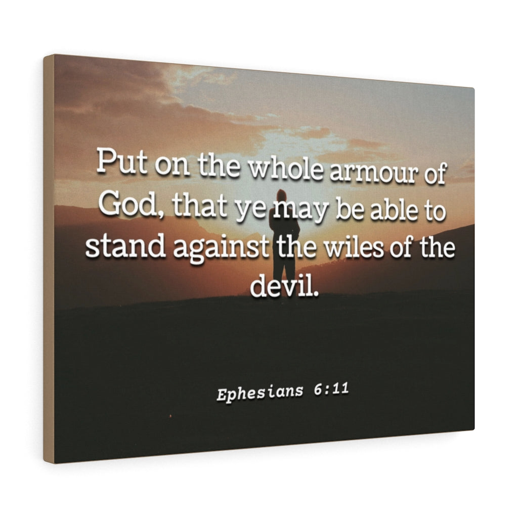 Scripture Walls Armour Of God Ephesians 6:11 Bible Verse Canvas Christian Wall Art Ready to Hang Unframed-Express Your Love Gifts