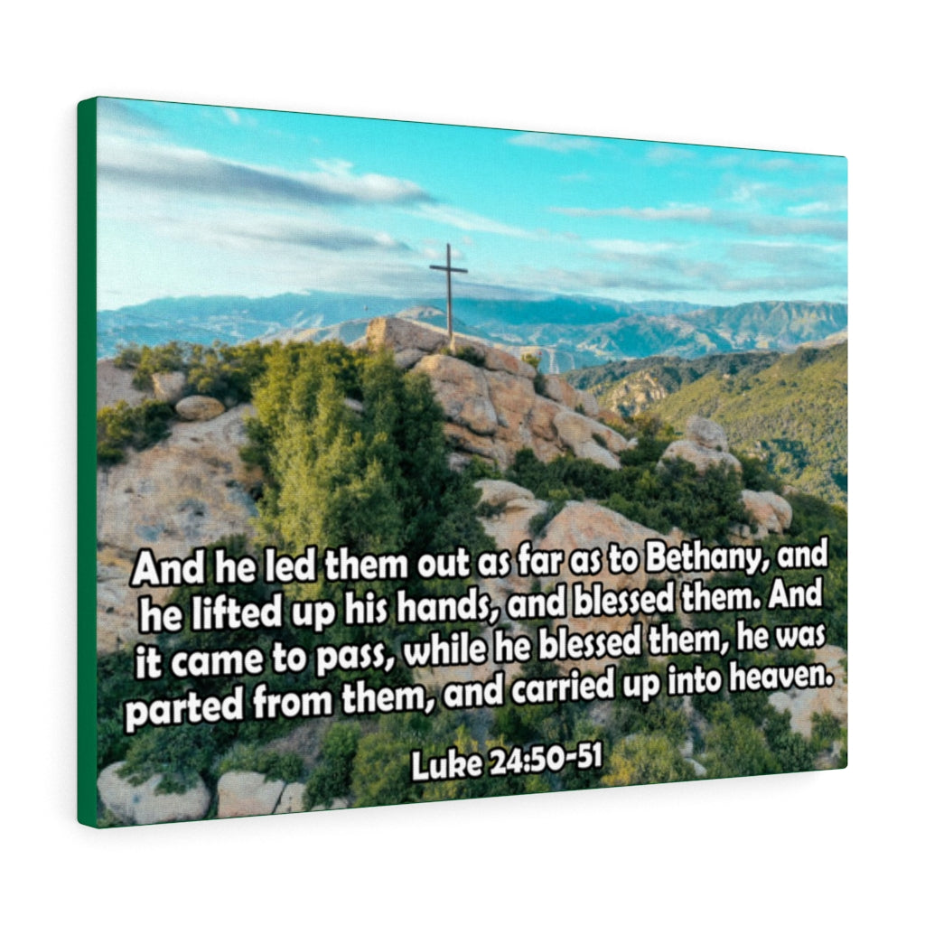 Scripture Walls As Far As To Bethany Luke 24:50-51 Bible Verse Canvas Christian Wall Art Ready to Hang Unframed-Express Your Love Gifts