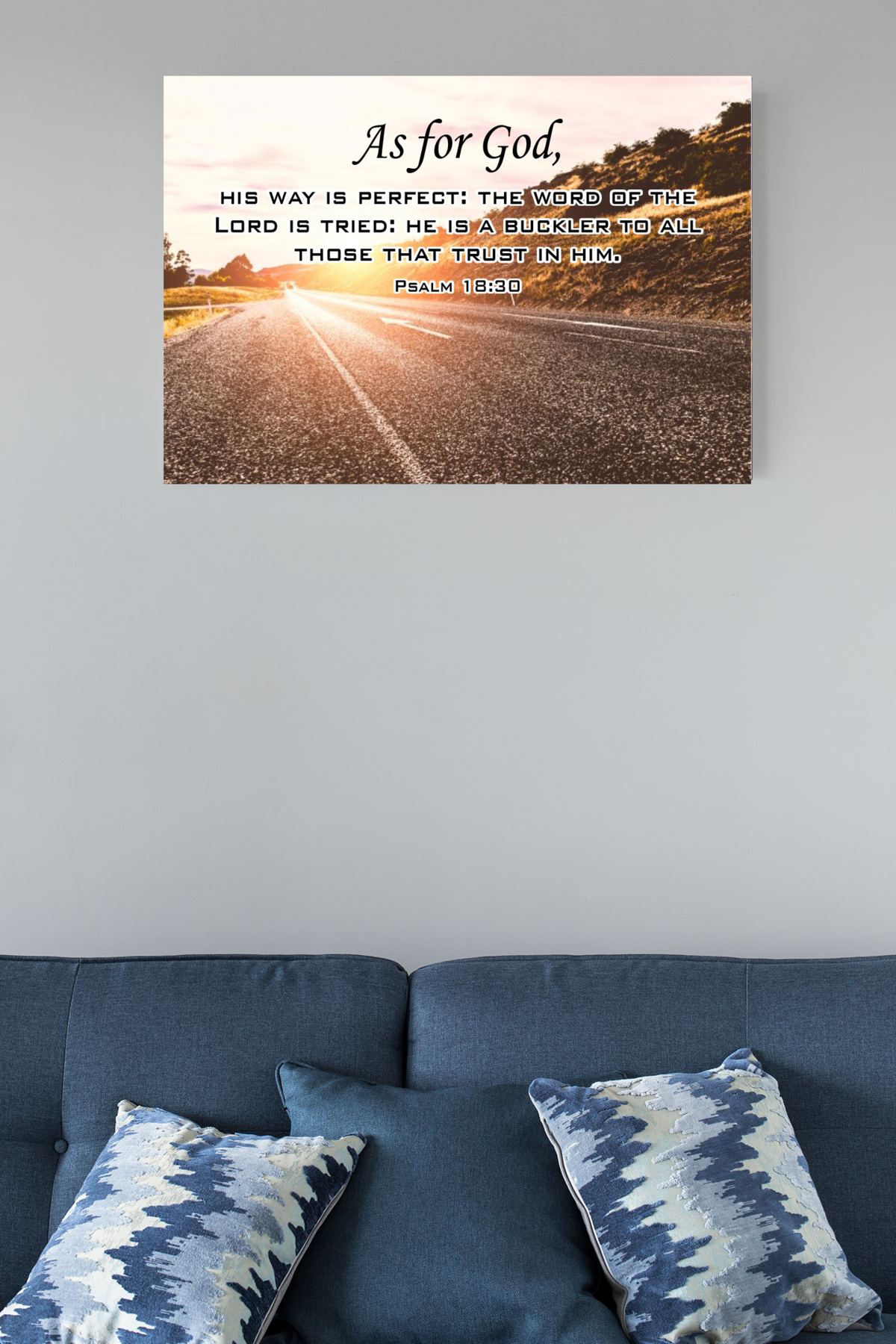 Scripture Walls As For God Psalm 18:30 Scripture Bible Verse Canvas Christian Wall Art Ready to Hang Unframed-Express Your Love Gifts