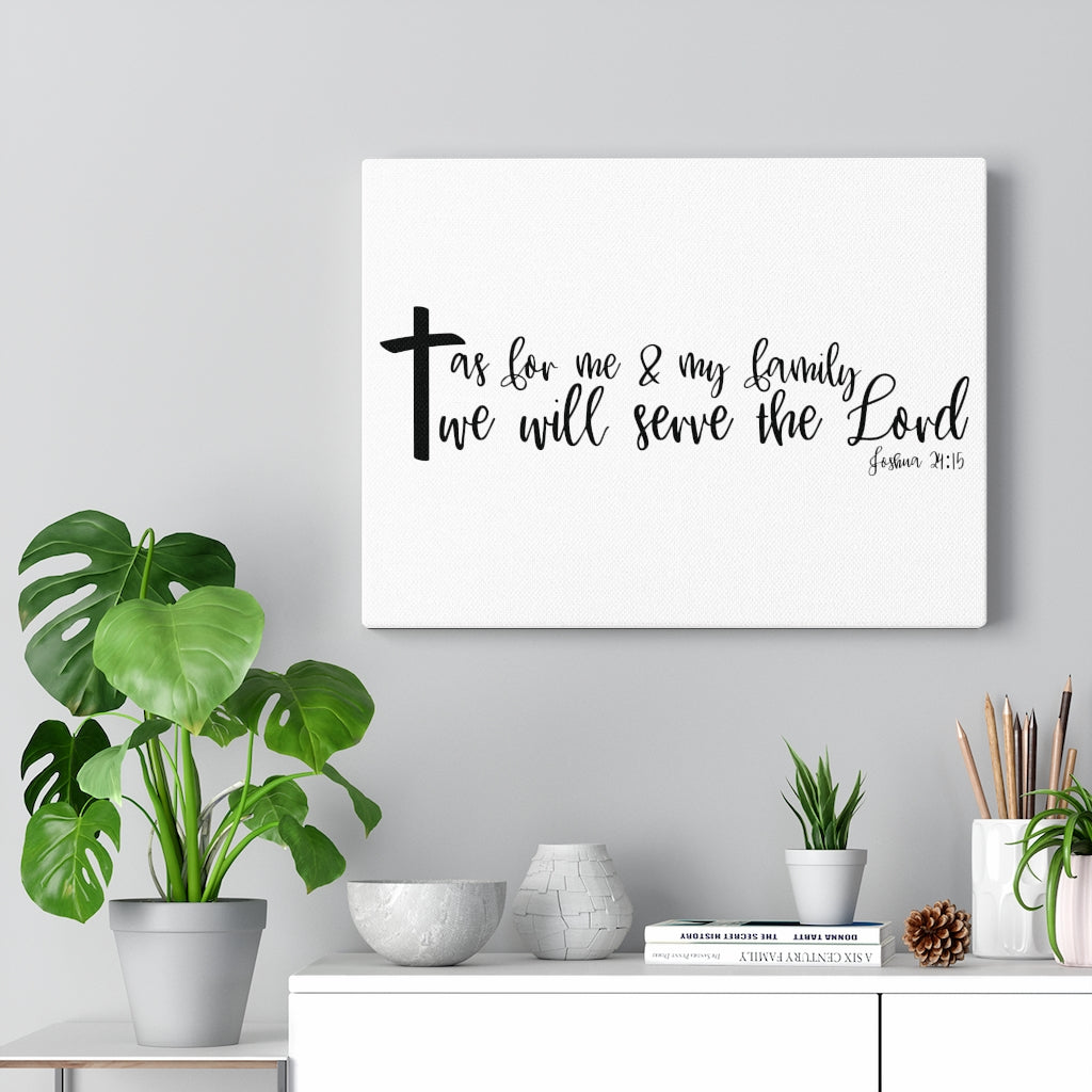 Scripture Walls As For Me Joshua 24:15 Bible Verse Canvas Christian Wall Art Ready to Hang Unframed-Express Your Love Gifts