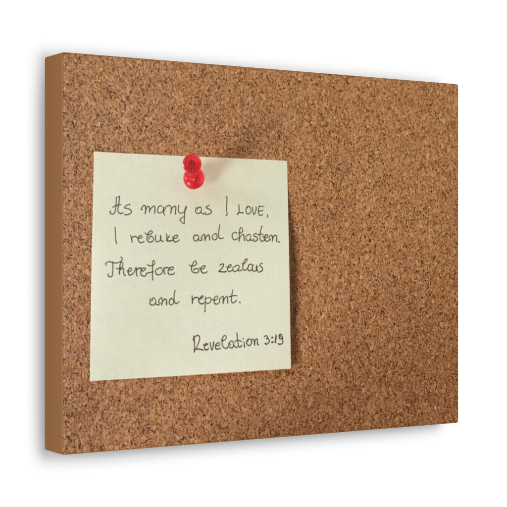 Scripture Walls As I Love Revelation 3:19 Bible Verse Canvas Christian Wall Art Ready to Hang Unframed-Express Your Love Gifts