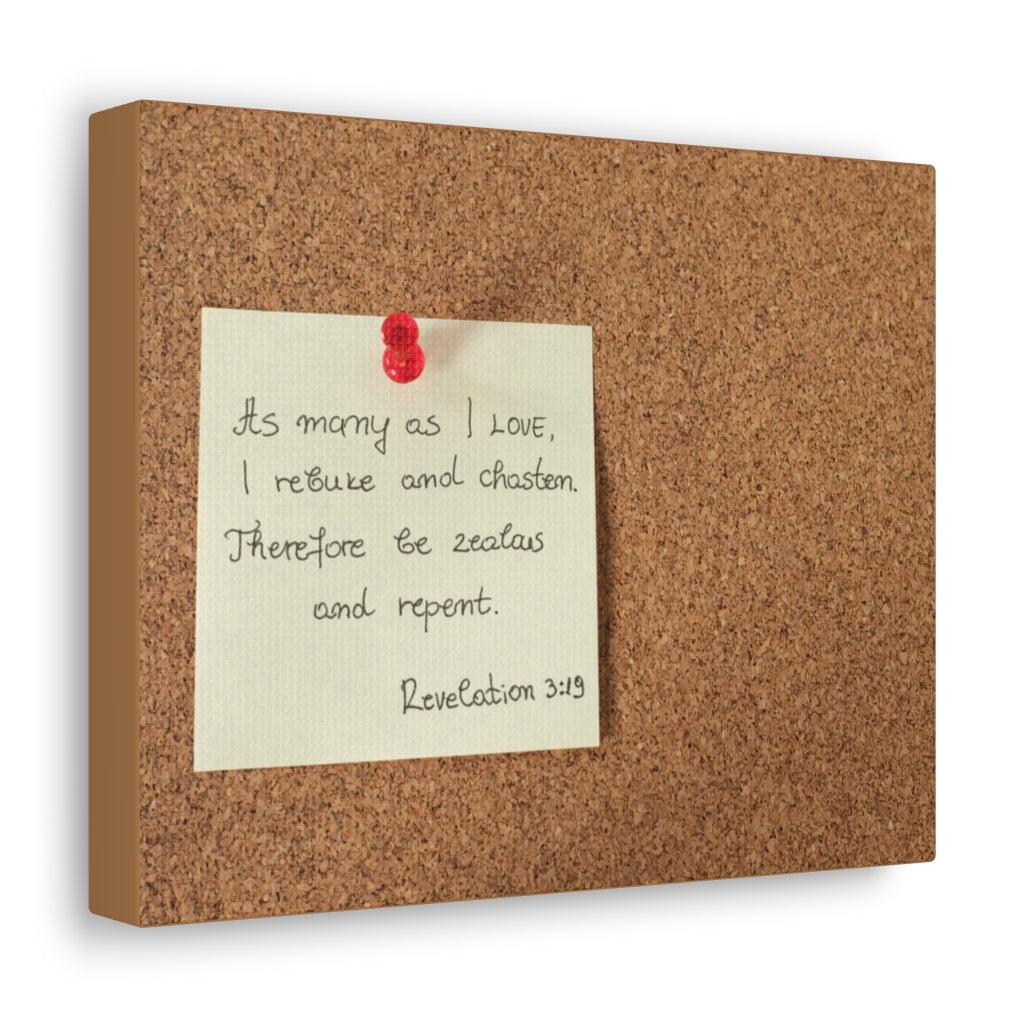 Scripture Walls As I Love Revelation 3:19 Bible Verse Canvas Christian Wall Art Ready to Hang Unframed-Express Your Love Gifts