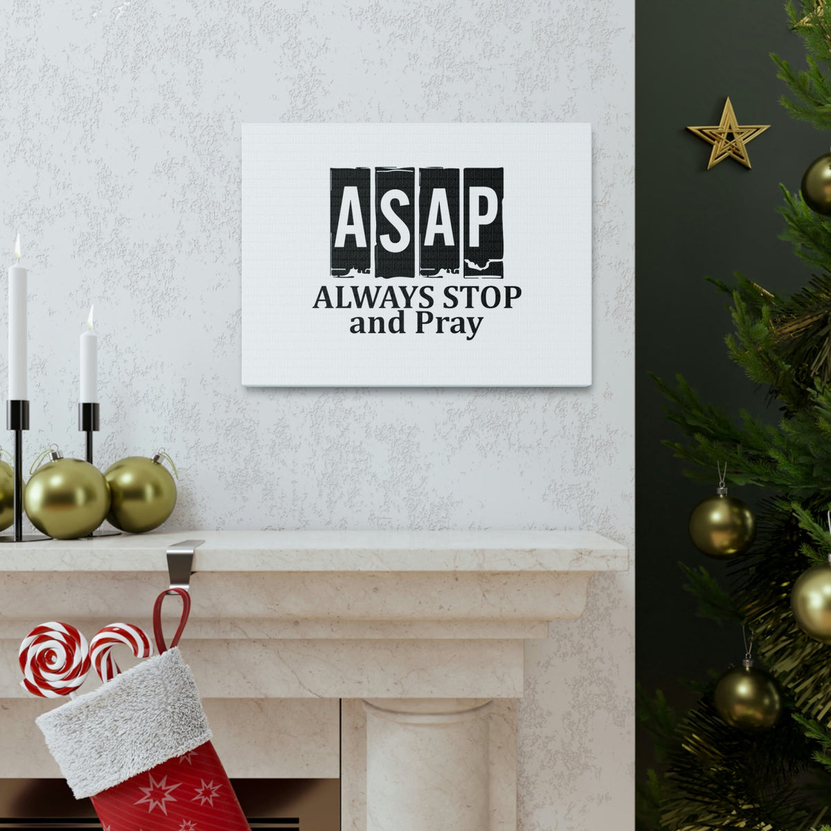 Scripture Walls ASAP Always Stop And Pray Ephesians 6:18 Christian Wall Art Bible Verse Print Ready to Hang Unframed-Express Your Love Gifts