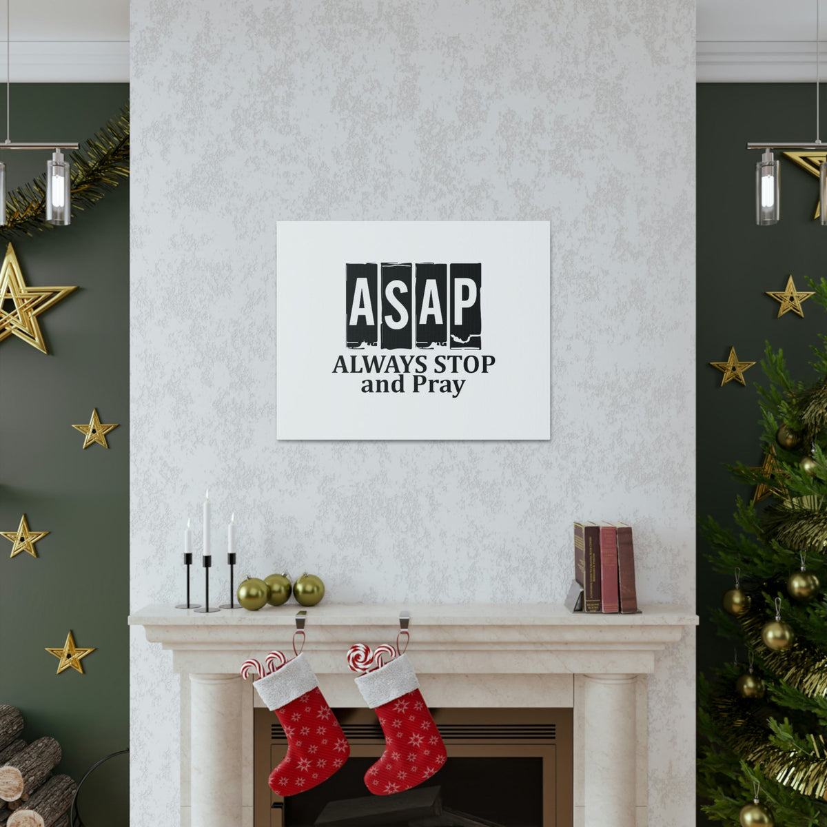 Scripture Walls ASAP Always Stop And Pray Ephesians 6:18 Christian Wall Art Bible Verse Print Ready to Hang Unframed-Express Your Love Gifts