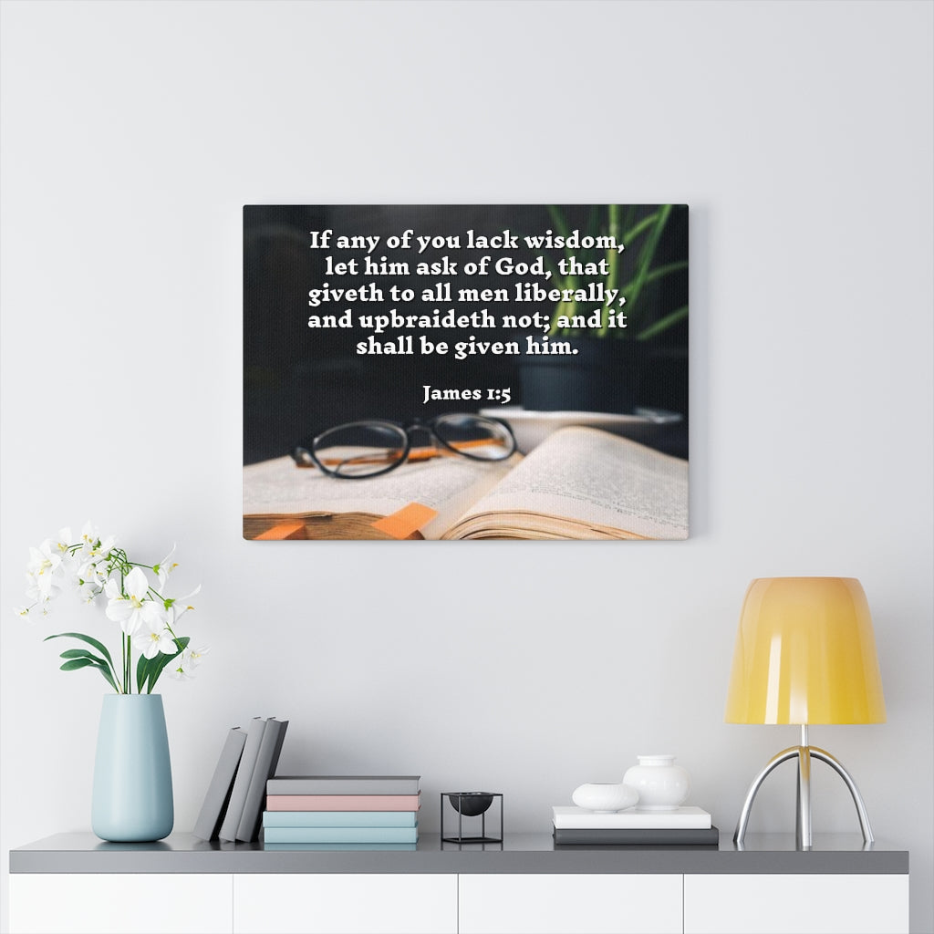 Scripture Walls Ask God James 1:5 Bible Verse Canvas Christian Wall Art Ready to Hang Unframed-Express Your Love Gifts