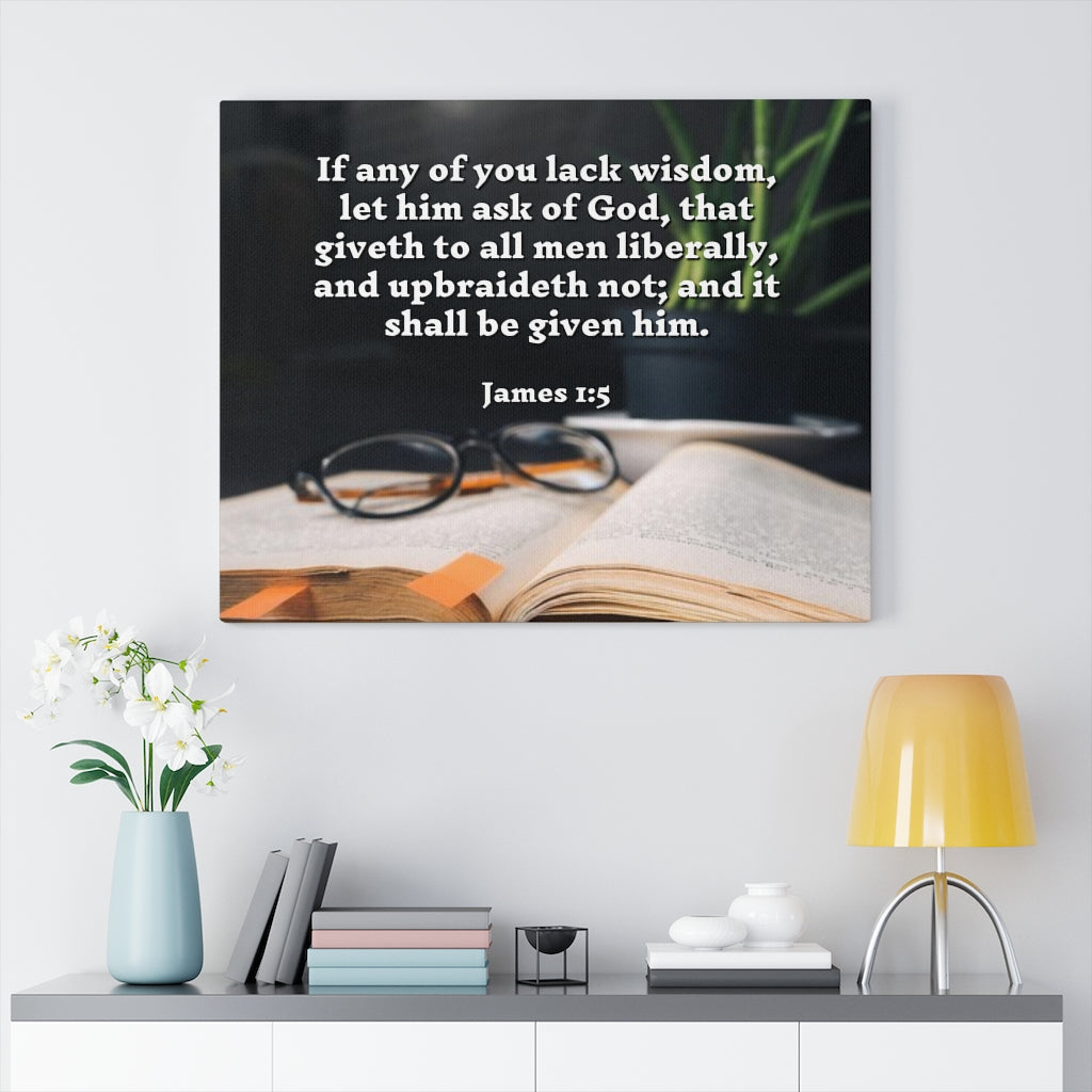 Scripture Walls Ask God James 1:5 Bible Verse Canvas Christian Wall Art Ready to Hang Unframed-Express Your Love Gifts