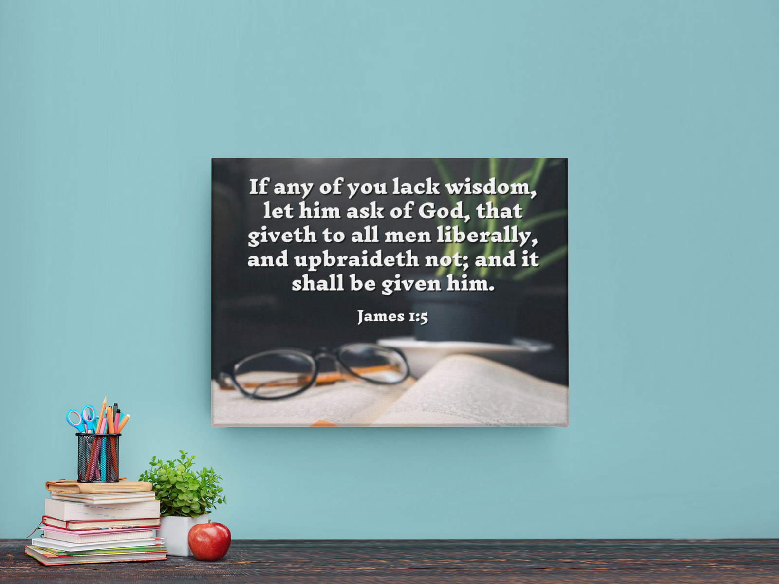 Scripture Walls Ask God James 1:5 Bible Verse Canvas Christian Wall Art Ready to Hang Unframed-Express Your Love Gifts