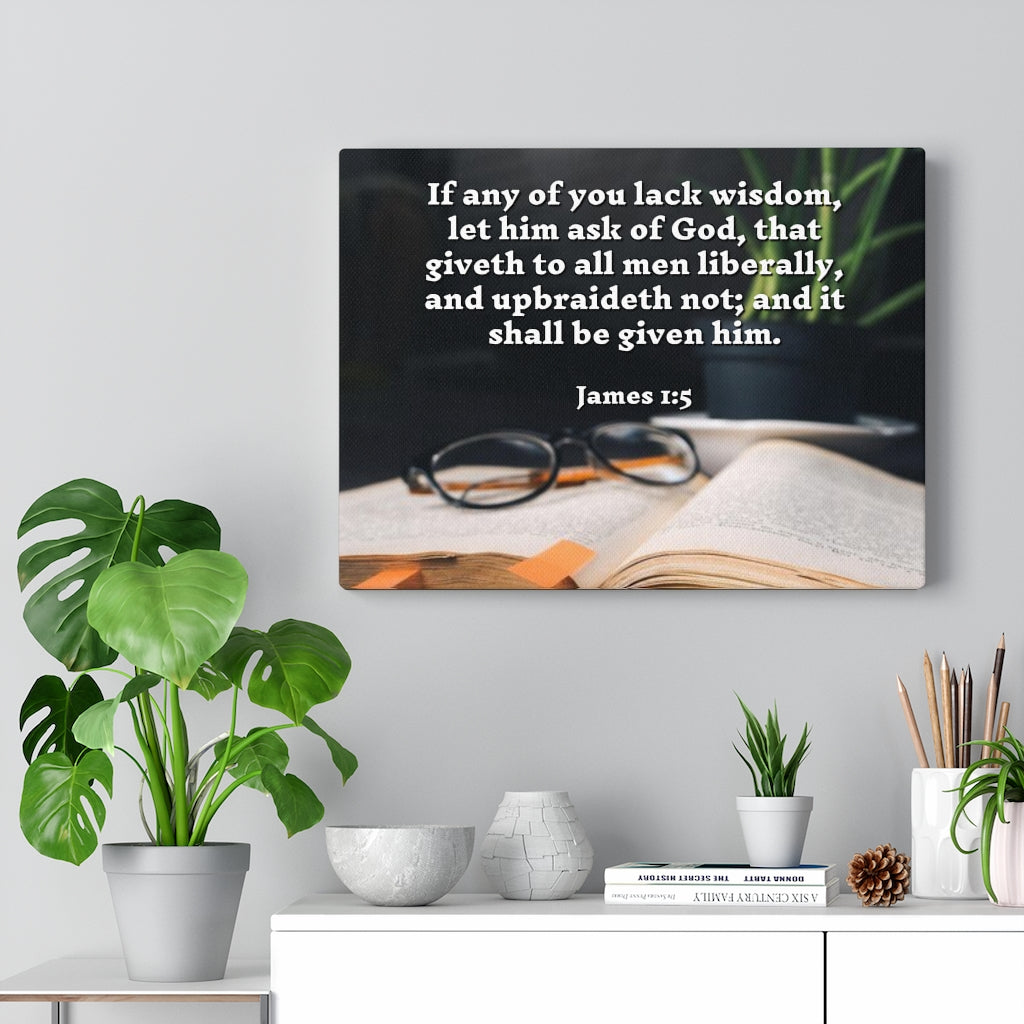 Scripture Walls Ask God James 1:5 Bible Verse Canvas Christian Wall Art Ready to Hang Unframed-Express Your Love Gifts