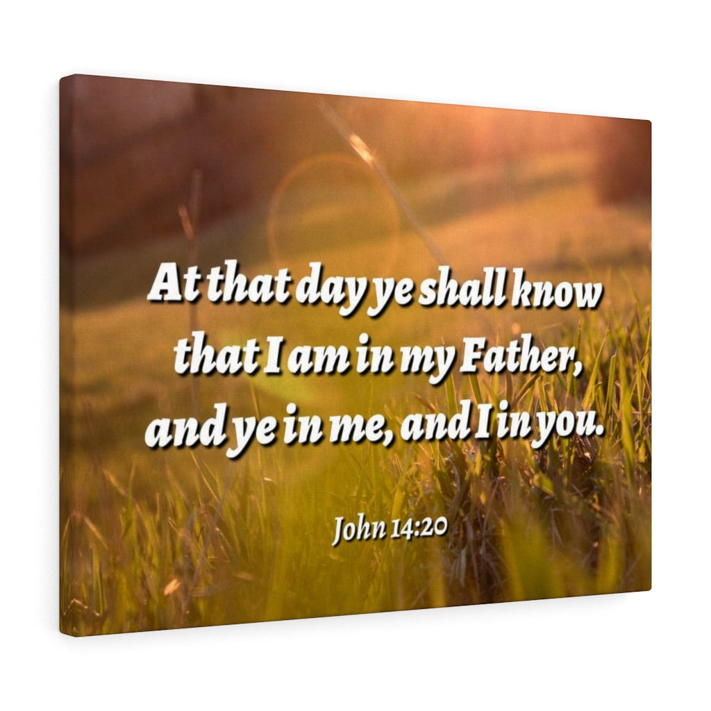 Scripture Walls At That Day John 14:20 Bible Verse Canvas Christian Wall Art Ready to Hang Unframed-Express Your Love Gifts
