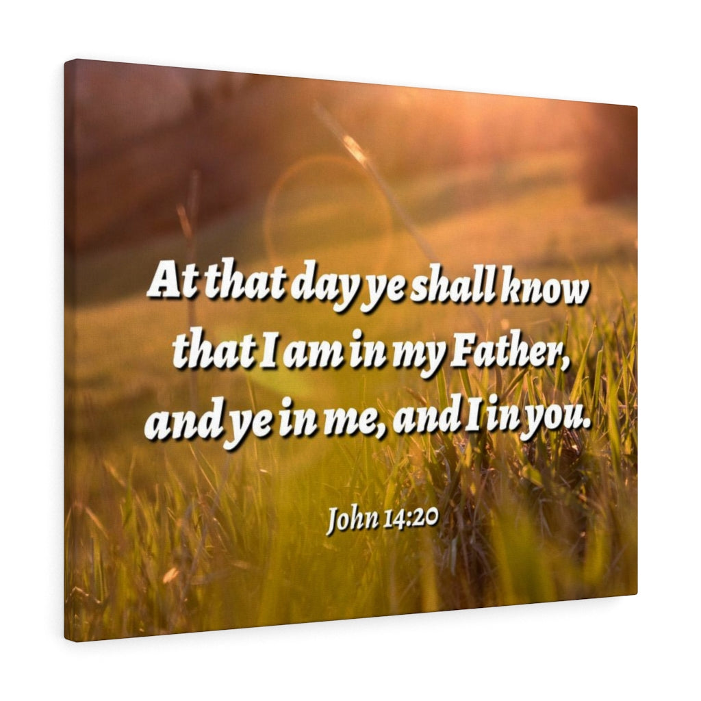 Scripture Walls At That Day John 14:20 Bible Verse Canvas Christian Wall Art Ready to Hang Unframed-Express Your Love Gifts
