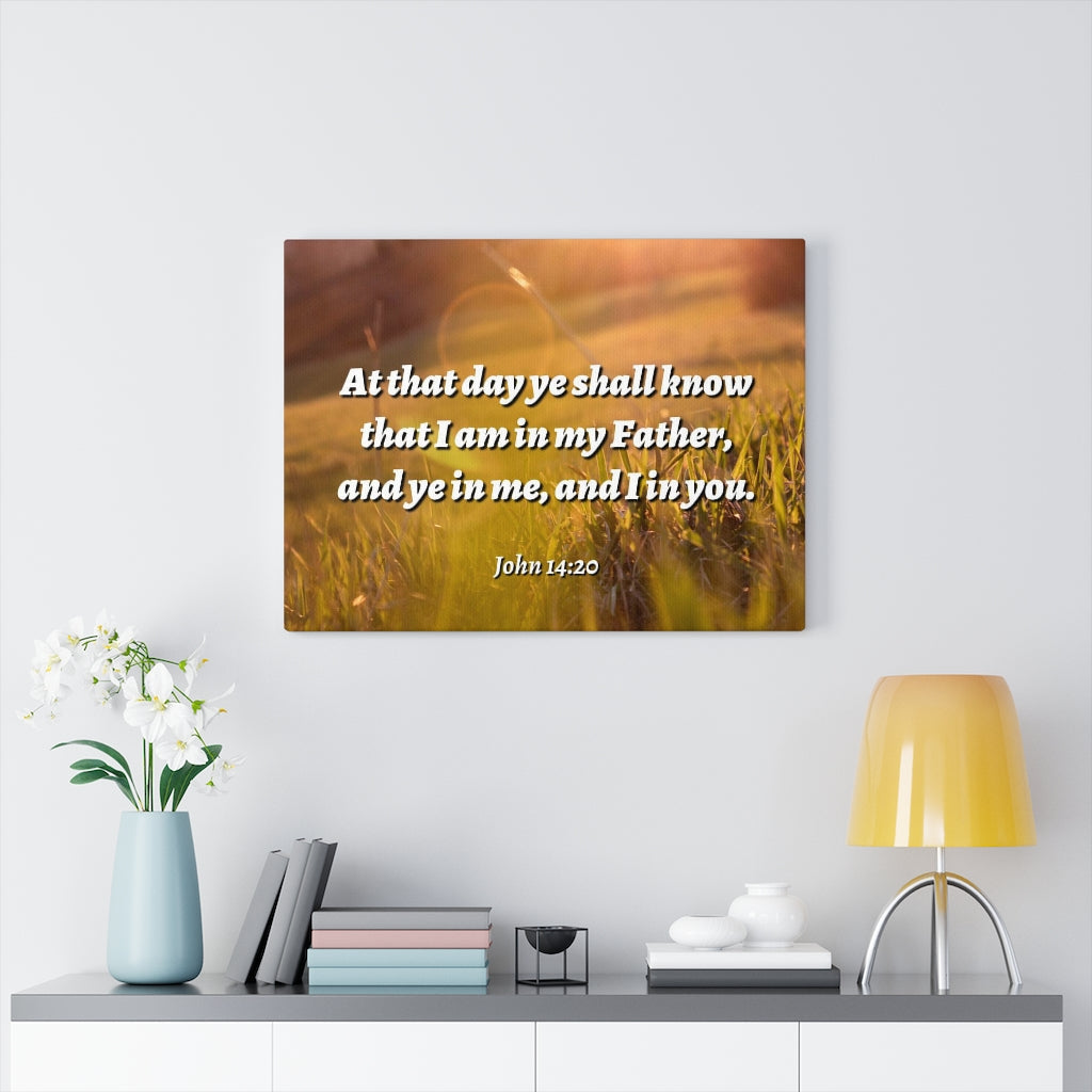 Scripture Walls At That Day John 14:20 Bible Verse Canvas Christian Wall Art Ready to Hang Unframed-Express Your Love Gifts