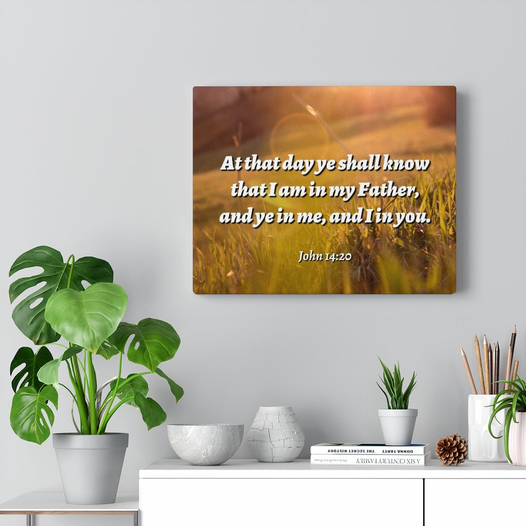 Scripture Walls At That Day John 14:20 Bible Verse Canvas Christian Wall Art Ready to Hang Unframed-Express Your Love Gifts