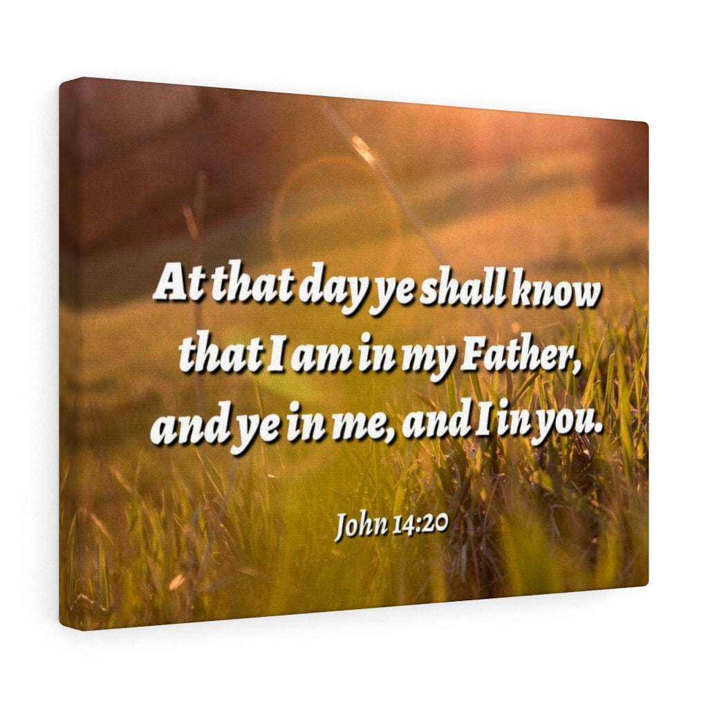 Scripture Walls At That Day John 14:20 Bible Verse Canvas Christian Wall Art Ready to Hang Unframed-Express Your Love Gifts