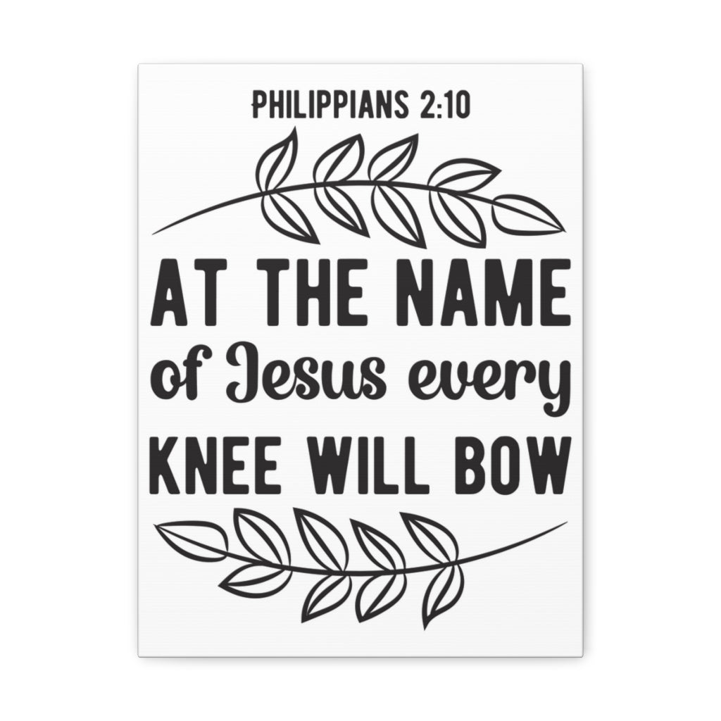 Scripture Walls At The Name Of Jesus Philippians 2:10 Bible Verse Canvas Christian Wall Art Ready To Hang Unframed-Express Your Love Gifts