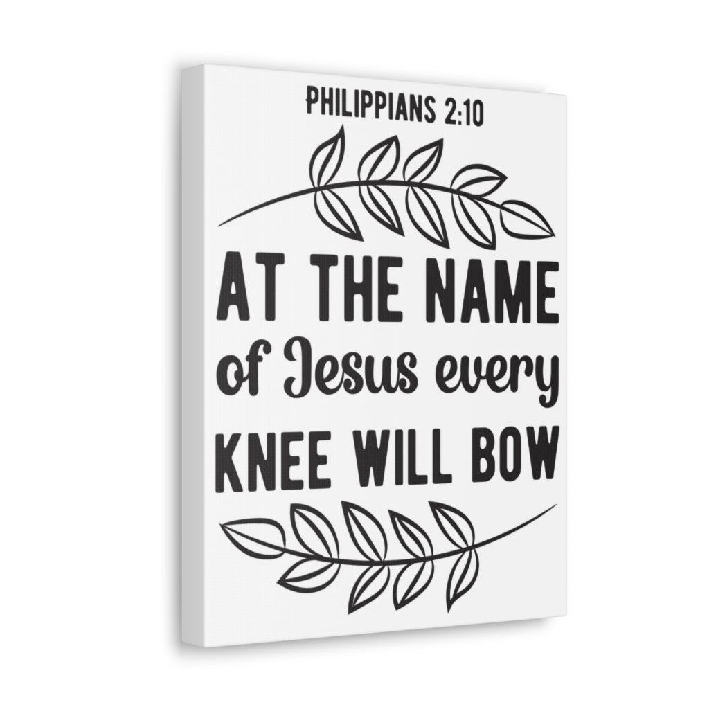 Scripture Walls At The Name Of Jesus Philippians 2:10 Bible Verse Canvas Christian Wall Art Ready To Hang Unframed-Express Your Love Gifts