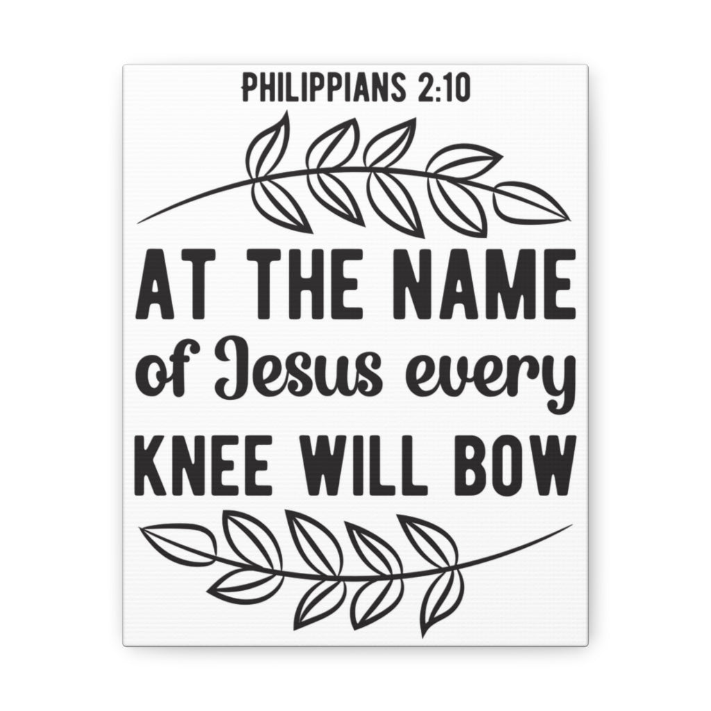 Scripture Walls At The Name Of Jesus Philippians 2:10 Bible Verse Canvas Christian Wall Art Ready To Hang Unframed-Express Your Love Gifts