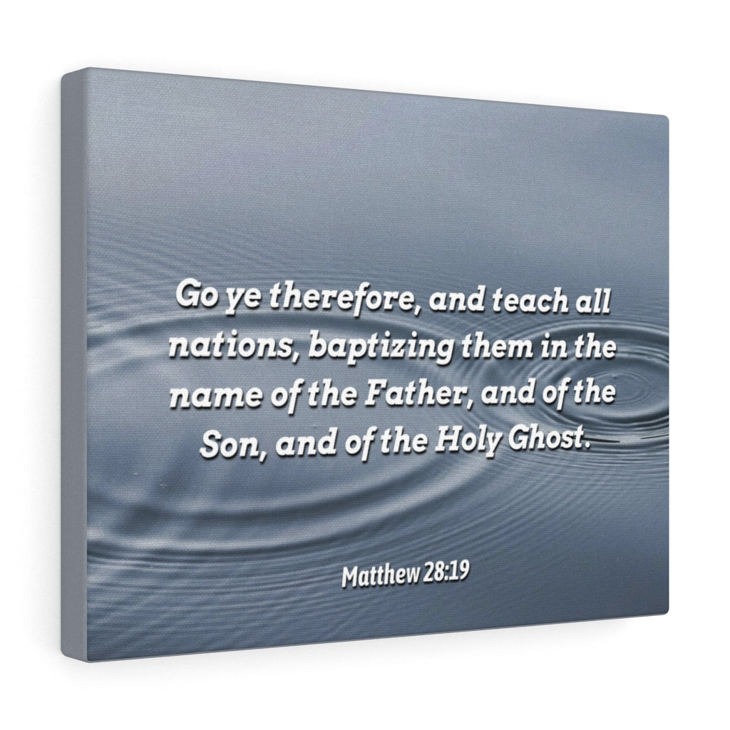 Scripture Walls Baptizing Matthew 28:19 Bible Verse Canvas Christian Wall Art Ready to Hang Unframed-Express Your Love Gifts