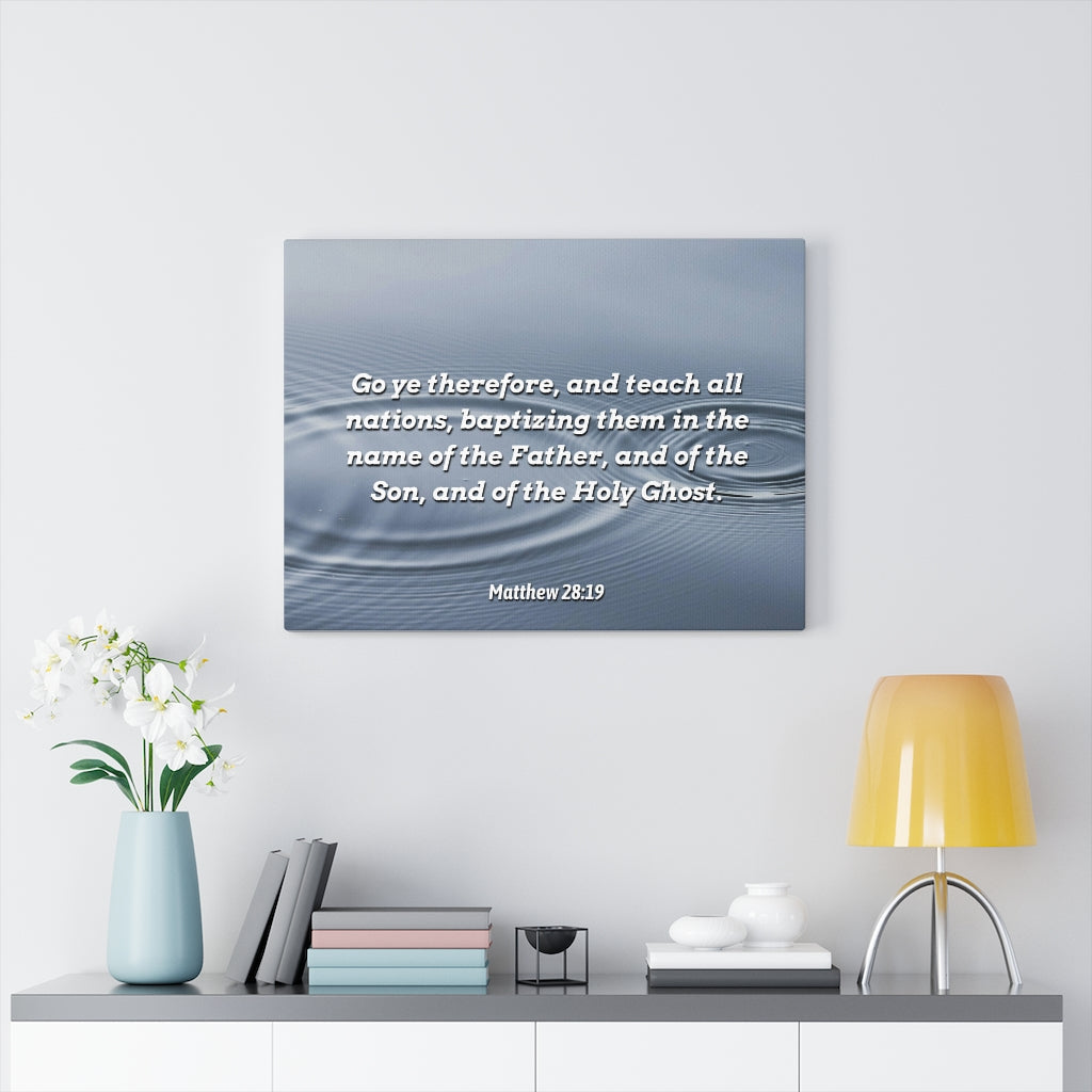 Scripture Walls Baptizing Matthew 28:19 Bible Verse Canvas Christian Wall Art Ready to Hang Unframed-Express Your Love Gifts
