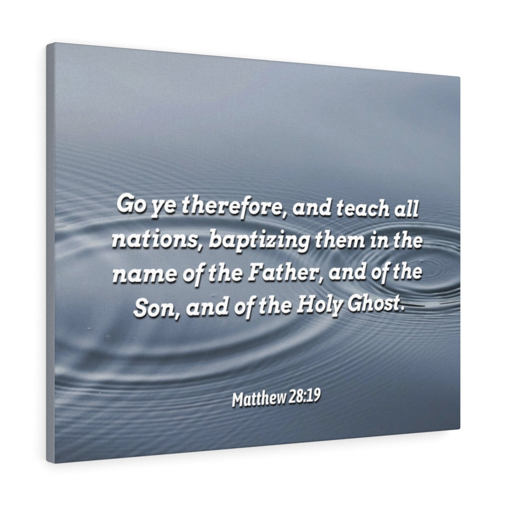 Scripture Walls Baptizing Matthew 28:19 Bible Verse Canvas Christian Wall Art Ready to Hang Unframed-Express Your Love Gifts