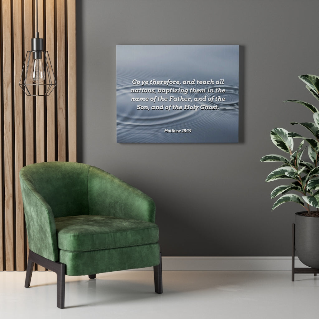 Scripture Walls Baptizing Matthew 28:19 Bible Verse Canvas Christian Wall Art Ready to Hang Unframed-Express Your Love Gifts