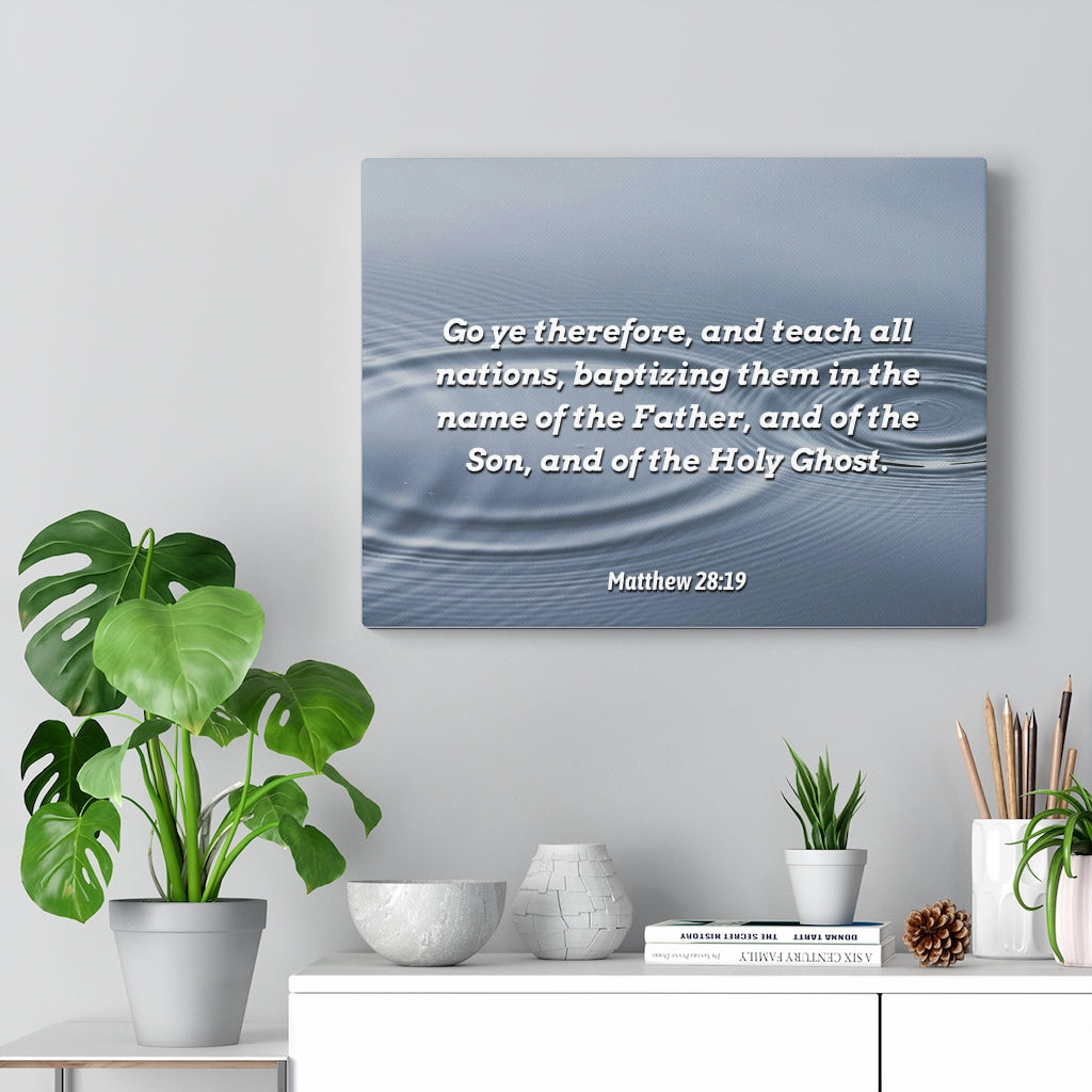 Scripture Walls Baptizing Matthew 28:19 Bible Verse Canvas Christian Wall Art Ready to Hang Unframed-Express Your Love Gifts