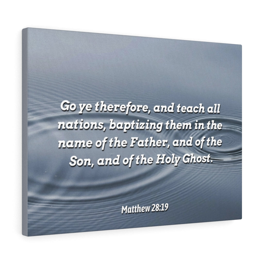 Scripture Walls Baptizing Matthew 28:19 Bible Verse Canvas Christian Wall Art Ready to Hang Unframed-Express Your Love Gifts