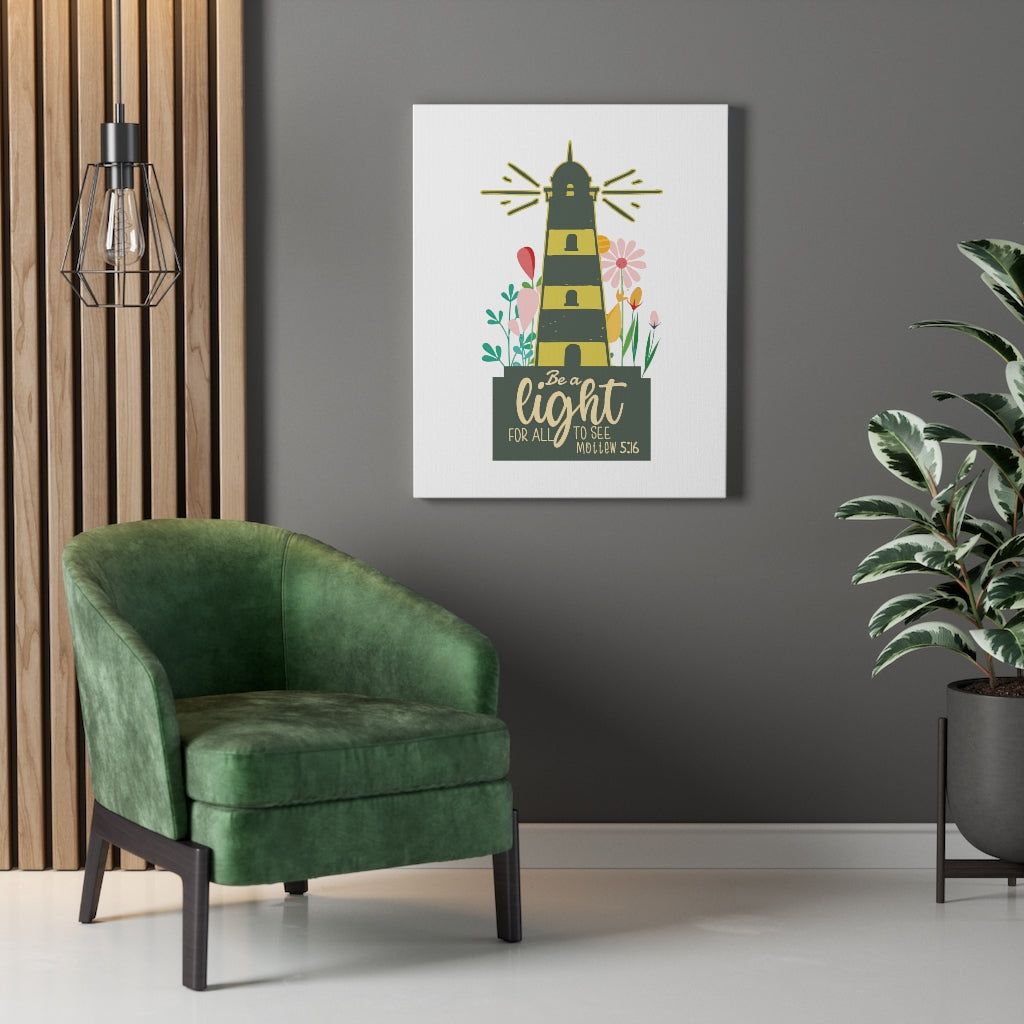 Scripture Walls Be A Light Matthew 5:16 Bible Verse Canvas Christian Wall Art Ready to Hang Unframed-Express Your Love Gifts