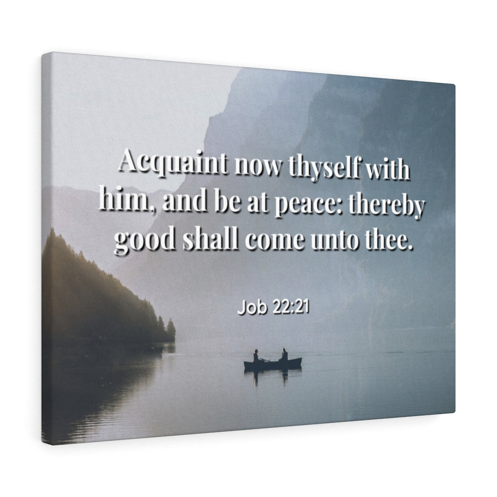 Scripture Walls Be At Peace Job 22:21 Bible Verse Canvas Christian Wall Art Ready to Hang Unframed-Express Your Love Gifts