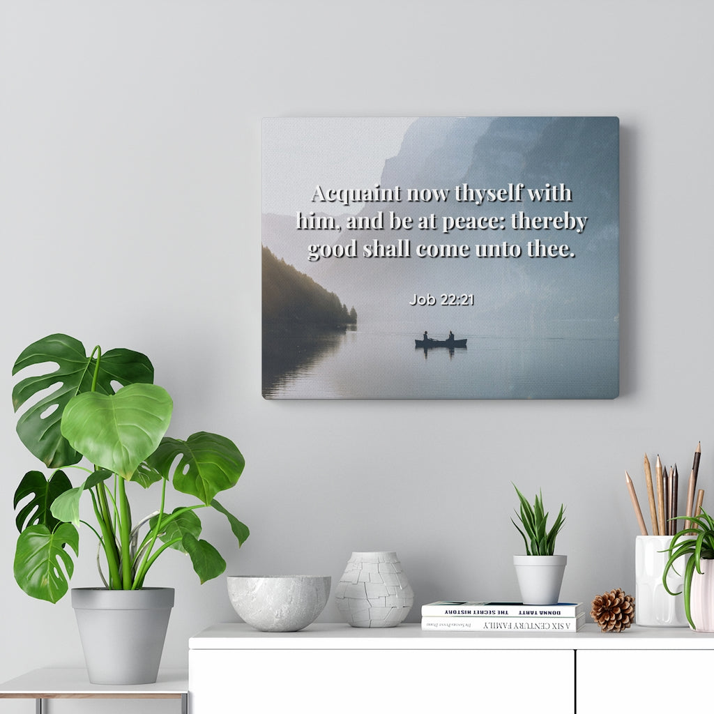 Scripture Walls Be At Peace Job 22:21 Bible Verse Canvas Christian Wall Art Ready to Hang Unframed-Express Your Love Gifts