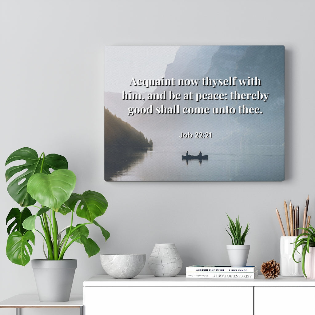 Scripture Walls Be At Peace Job 22:21 Bible Verse Canvas Christian Wall Art Ready to Hang Unframed-Express Your Love Gifts