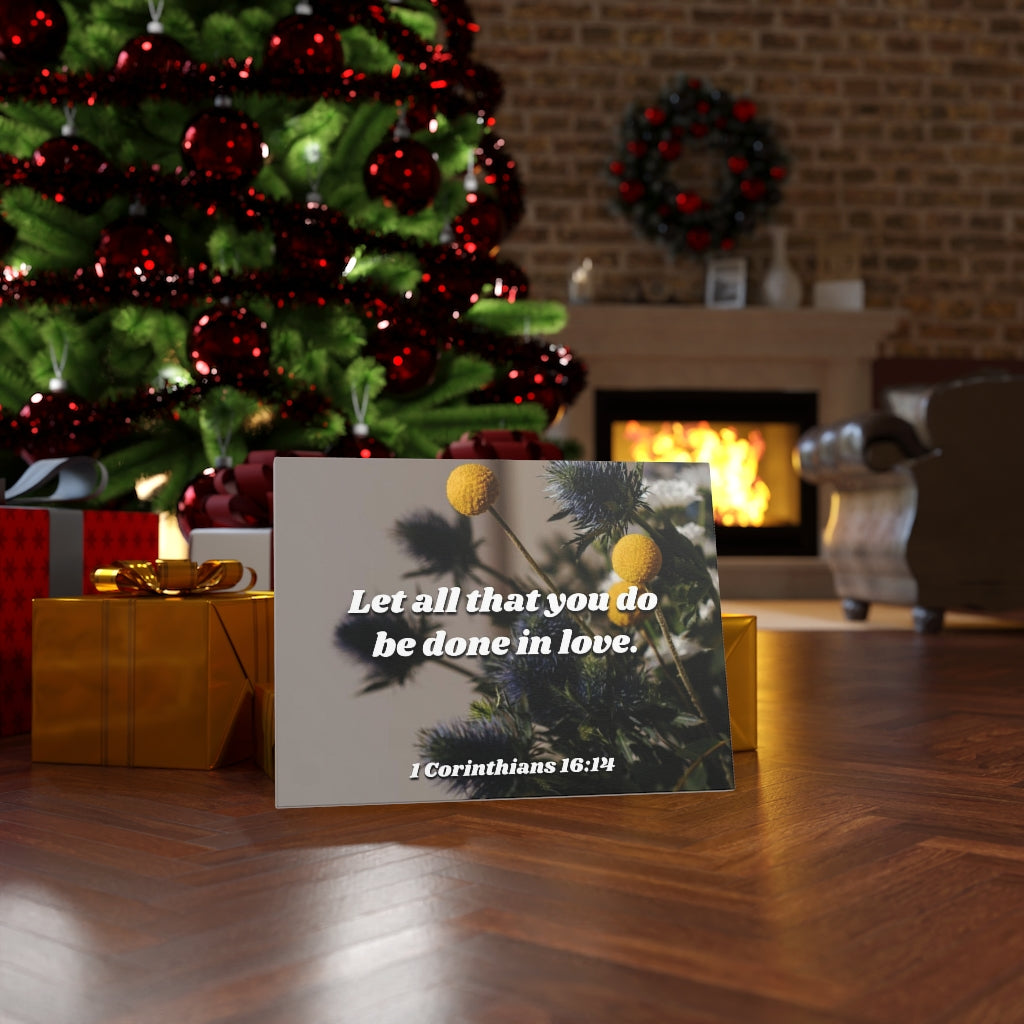 Scripture Walls Be Done In Love Flowers 1 Corinthians 16:14 Bible Verse Canvas Christian Wall Art Ready to Hang Unframed-Express Your Love Gifts