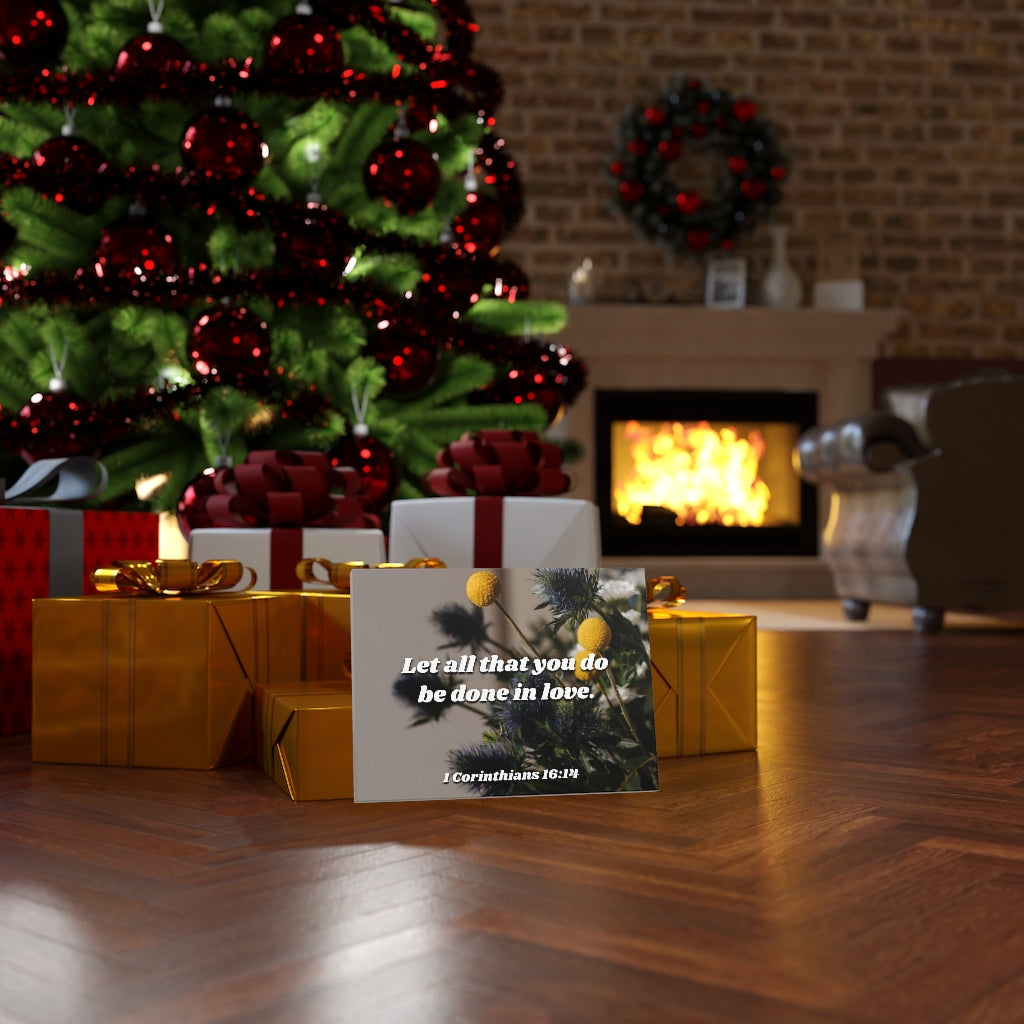 Scripture Walls Be Done In Love Flowers 1 Corinthians 16:14 Bible Verse Canvas Christian Wall Art Ready to Hang Unframed-Express Your Love Gifts