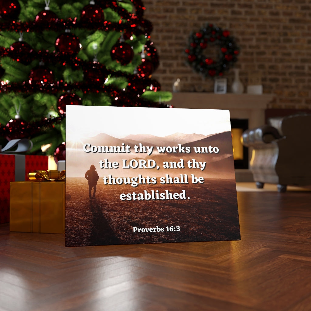 Scripture Walls Be Established Proverbs 16:3 Bible Verse Canvas Christian Wall Art Ready to Hang Unframed-Express Your Love Gifts