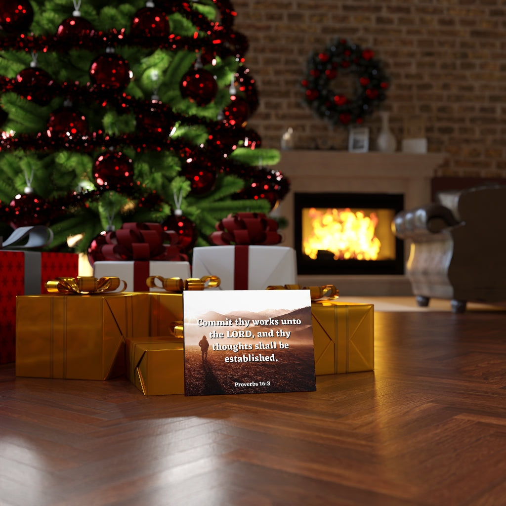 Scripture Walls Be Established Proverbs 16:3 Bible Verse Canvas Christian Wall Art Ready to Hang Unframed-Express Your Love Gifts