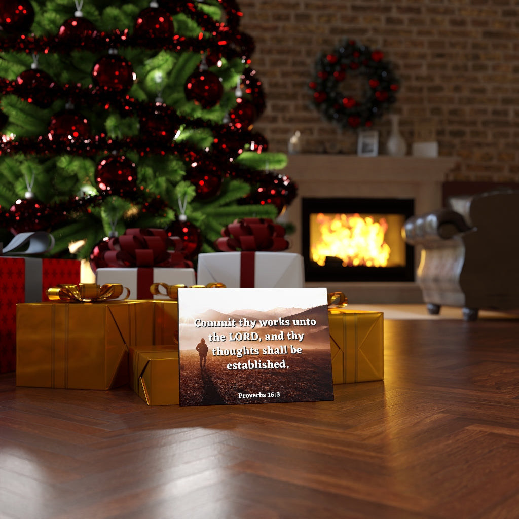 Scripture Walls Be Established Proverbs 16:3 Bible Verse Canvas Christian Wall Art Ready to Hang Unframed-Express Your Love Gifts