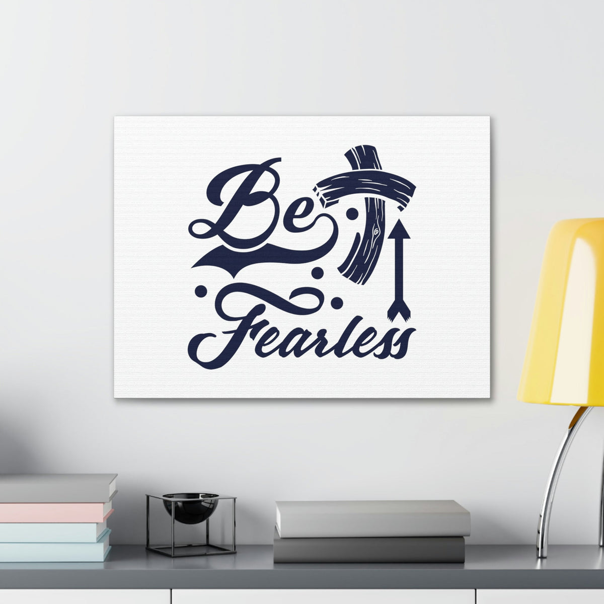 Scripture Walls Be Fearless 2 Timothy 1:7 Blue Cross Christian Wall Art Bible Verse Print Ready to Hang Unframed-Express Your Love Gifts