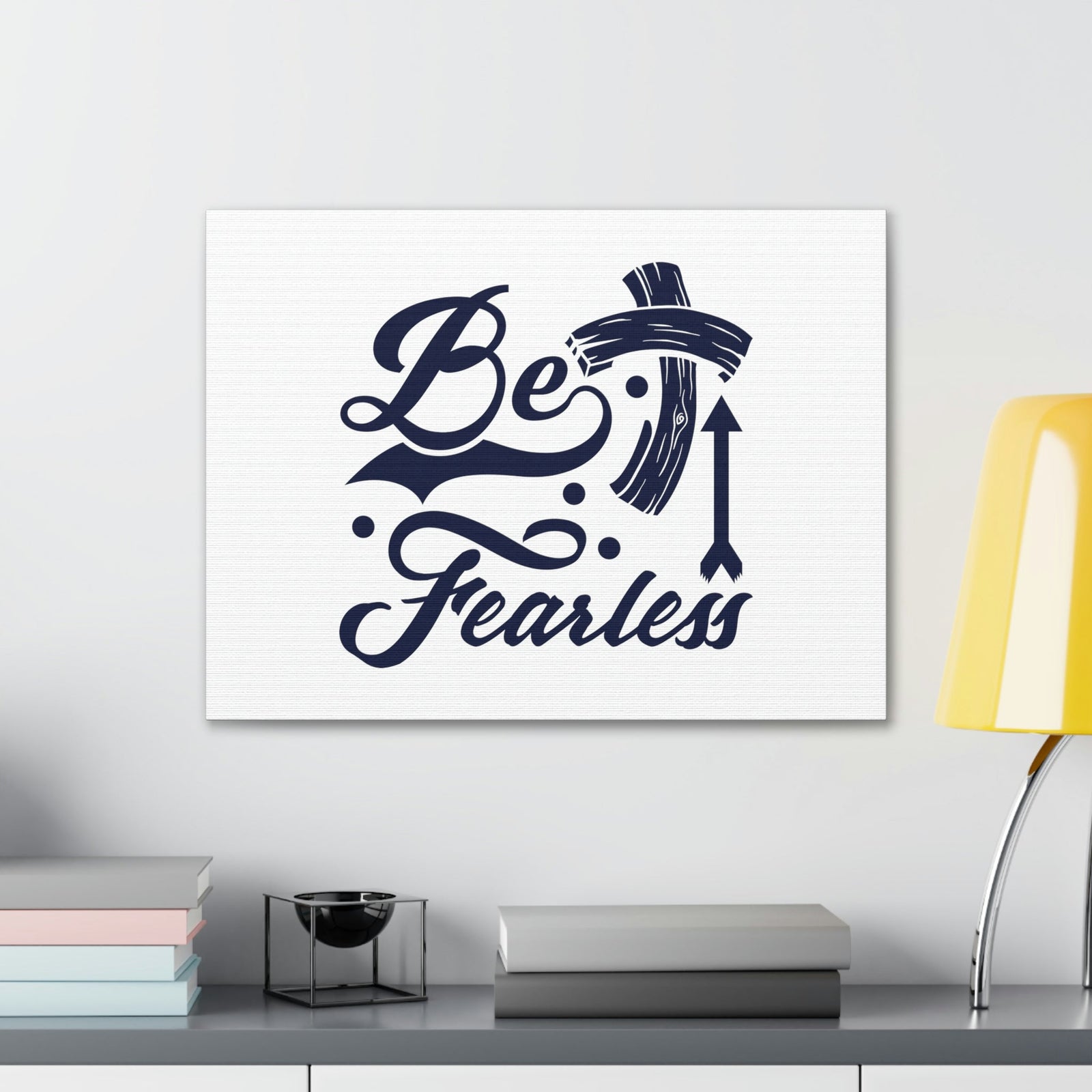 Scripture Walls Be Fearless 2 Timothy 1:7 Blue Cross Christian Wall Art Bible Verse Print Ready to Hang Unframed-Express Your Love Gifts