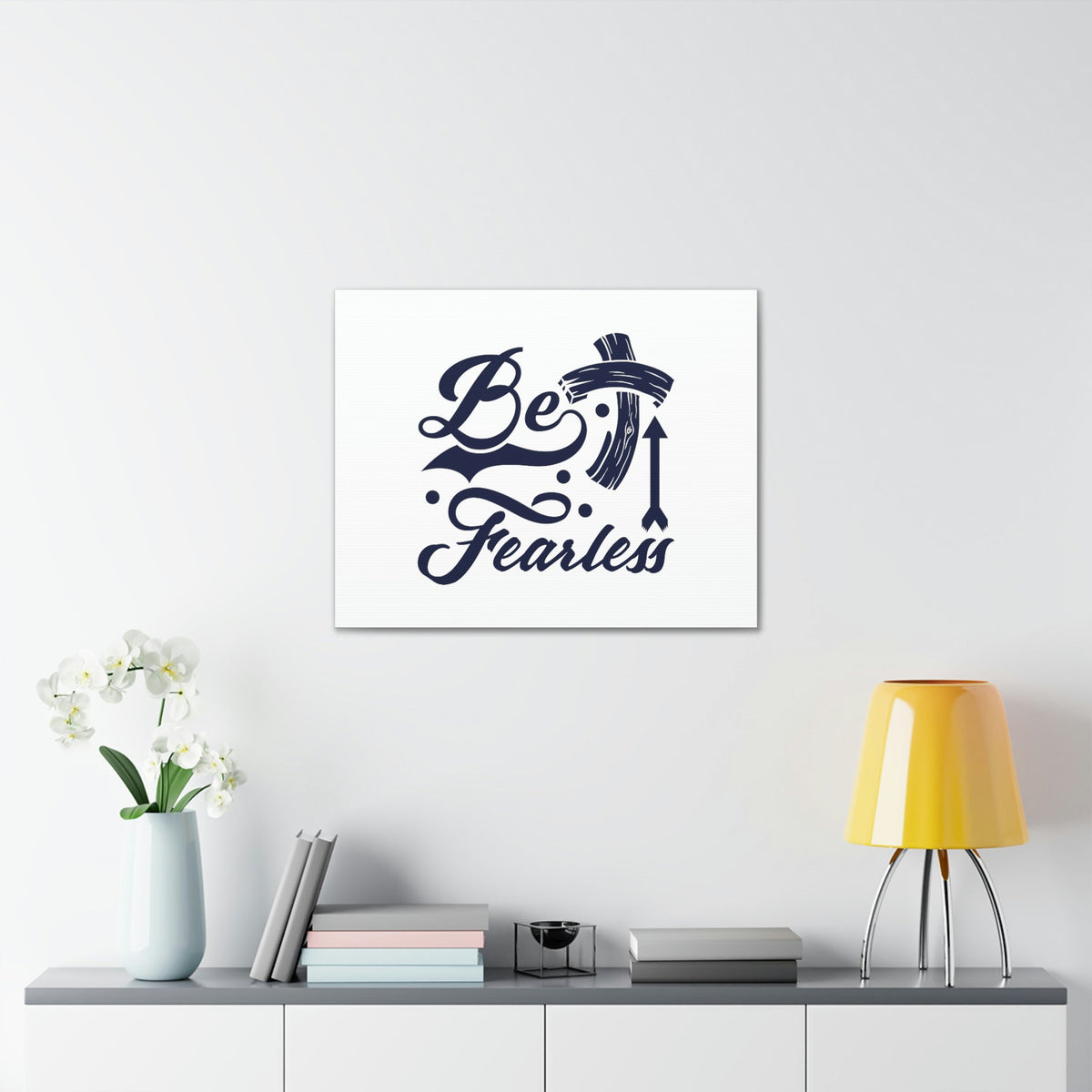 Scripture Walls Be Fearless 2 Timothy 1:7 Blue Cross Christian Wall Art Bible Verse Print Ready to Hang Unframed-Express Your Love Gifts